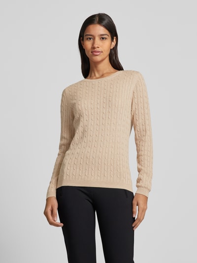 Peek & Cloppenburg Christian Berg WomanStrickpullover Mit Zopfmuster In Mud Melange