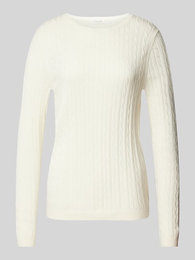 Peek & Cloppenburg Christian Berg WomanStrickpullover Mit Zopfmuster In Offwhite