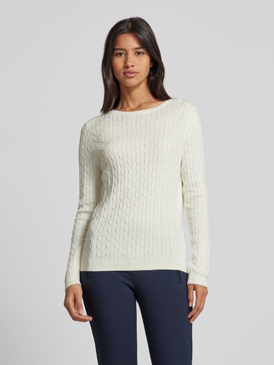 Peek & Cloppenburg Christian Berg WomanStrickpullover Mit Zopfmuster In Offwhite