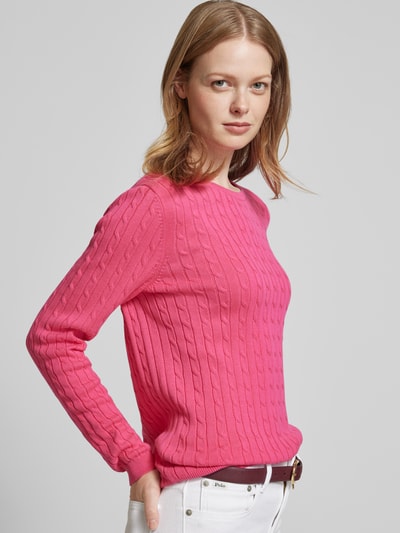 Peek & Cloppenburg Christian Berg WomanStrickpullover Mit Zopfmuster In Pink