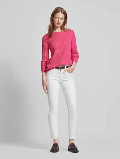 Peek & Cloppenburg Christian Berg WomanStrickpullover mit Zopfmuster in pink