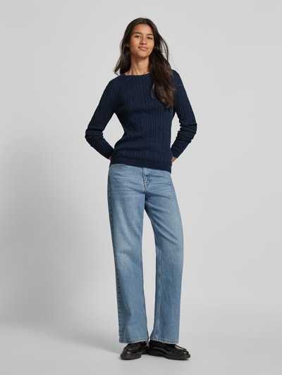 Peek & Cloppenburg Christian Berg WomanStrickpullover mit Zopfmuster in dunkelblau