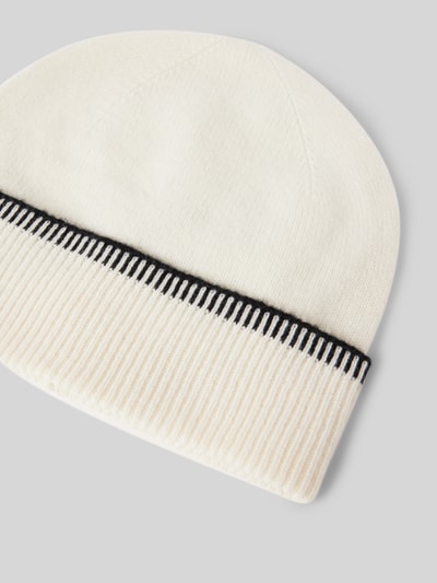 Peek & Cloppenburg Christian Berg WomanWollbeanie Mit Umschlag In Ripp-Optik In Offwhite