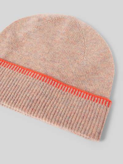 Peek & Cloppenburg Christian Berg WomanWollbeanie Mit Umschlag In Ripp-Optik In Sand Melange