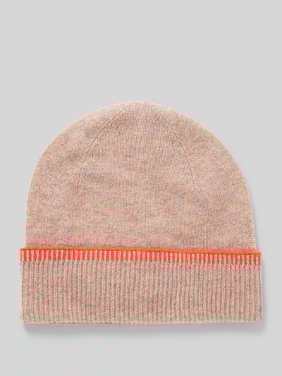 Peek & Cloppenburg Christian Berg WomanWollbeanie mit Umschlag in Ripp-Optik in sand melange