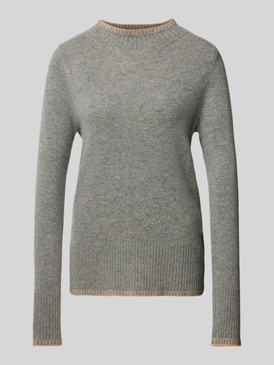 Peek & Cloppenburg Christian Berg WomanWollpullover Mit Stehkragen In Mittelgrau Melange
