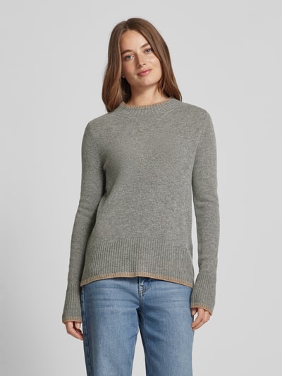 Peek & Cloppenburg Christian Berg WomanWollpullover Mit Stehkragen In Mittelgrau Melange