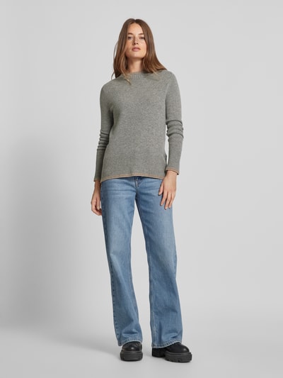 Peek & Cloppenburg Christian Berg WomanWollpullover Mit Stehkragen In Mittelgrau Melange