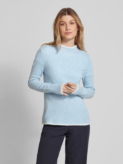Peek & Cloppenburg Christian Berg WomanWollpullover Mit Stehkragen In Hellblau
