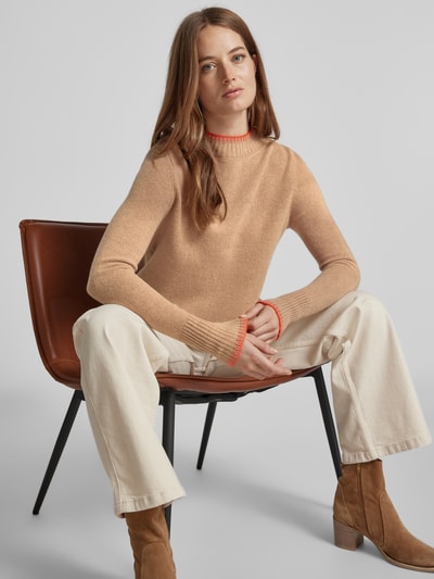 Peek & Cloppenburg Christian Berg WomanWollpullover Mit Stehkragen In Camel