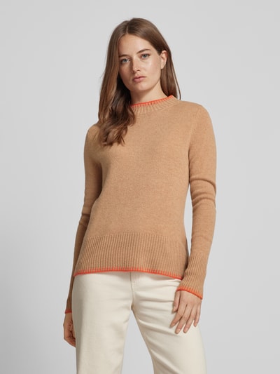 Peek & Cloppenburg Christian Berg WomanWollpullover Mit Stehkragen In Camel
