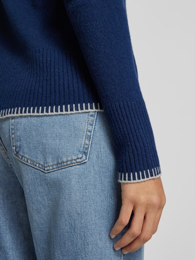 Peek & Cloppenburg Christian Berg WomanWollpullover Mit Stehkragen In Dunkelblau