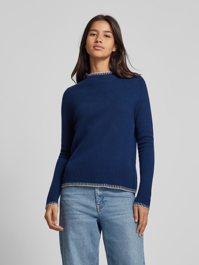 Peek & Cloppenburg Christian Berg WomanWollpullover Mit Stehkragen In Dunkelblau