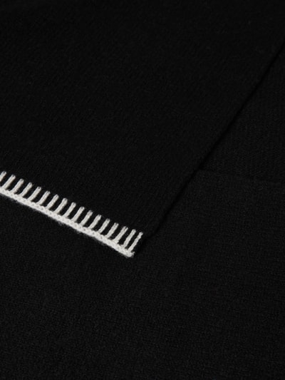 Peek & Cloppenburg Christian Berg WomanWollschal Mit Ziernähten In Black