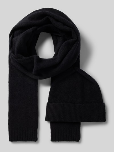 Peek & Cloppenburg CinqueBeanie im Set mit Schal in Strick-Optik Modell 'Winter' in black