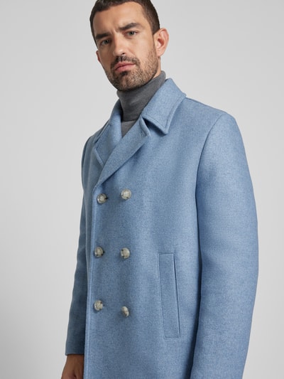 Peek & Cloppenburg CinqueWollmantel Mit Seitlichen Eingrifftaschen Modell 'VALID' In Hellblau