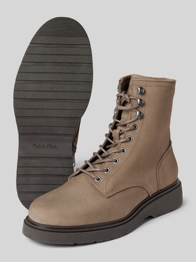 Peek & Cloppenburg CK Calvin KleinLederboots Mit Reißverschluss Modell 'LACE UP' In Beige
