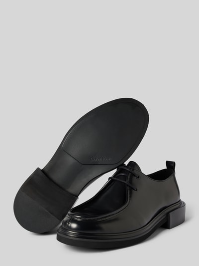 Peek & Cloppenburg CK Calvin KleinLederderby Mit Label-Schriftzug Modell 'LACE UP APRON BRUSH OFF' In Black