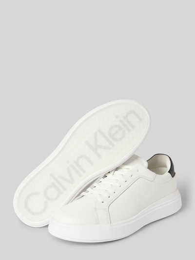 Peek & Cloppenburg CK Calvin KleinLedersneaker Mit Label-Prägung In Weiss