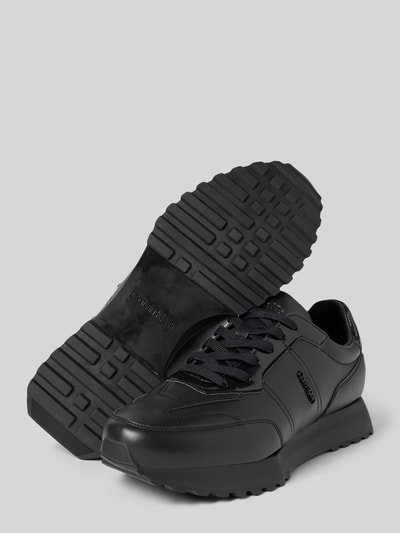 Peek & Cloppenburg CK Calvin KleinLedersneaker Mit Plateausohle Modell 'LOW TOP LACE UP' In Black