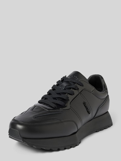 Peek & Cloppenburg CK Calvin KleinLedersneaker mit Plateausohle Modell 'LOW TOP LACE UP' in black