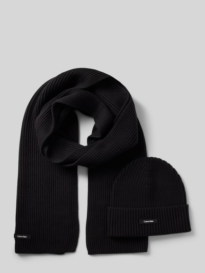 Peek & Cloppenburg CK Calvin KleinSet Aus Schal Und Mütze Mit Label-Detail In Black