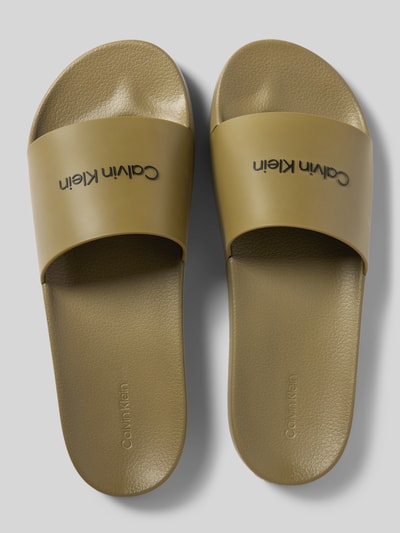 Peek & Cloppenburg CK Calvin KleinSlides Mit Label-Schriftzug Modell 'POOL SLIDE' In Oliv
