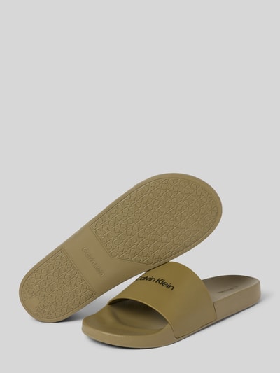 Peek & Cloppenburg CK Calvin KleinSlides Mit Label-Schriftzug Modell 'POOL SLIDE' In Oliv