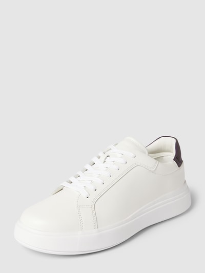Peek & Cloppenburg CK Calvin KleinSneaker aus Leder mit Kontrastbesatz in weiss