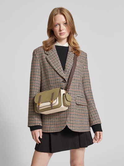 Peek & Cloppenburg CoccinelleHandtasche mit Label-Print Modell 'CAMPUSTRICOLOR' in oliv