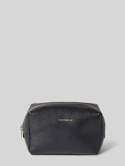 Peek & Cloppenburg CoccinelleKosmetiktasche aus Leder mit Label-Detail Modell 'TROUSSE' in black