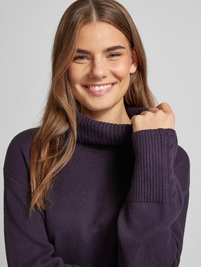 Peek & Cloppenburg CommaStrickkleid Mit Rollkragen In Aubergine