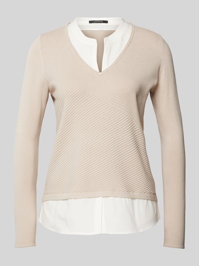 Peek & Cloppenburg CommaStrickpullover Im Double-Layer-Look In Sand