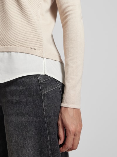 Peek & Cloppenburg CommaStrickpullover Im Double-Layer-Look In Sand