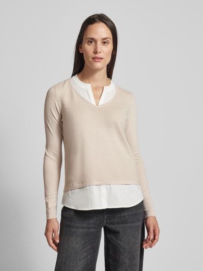 Peek & Cloppenburg CommaStrickpullover Im Double-Layer-Look In Sand