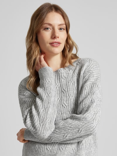 Peek & Cloppenburg CommaStrickpullover Mit Rundhalsausschnitt In Hellgrau