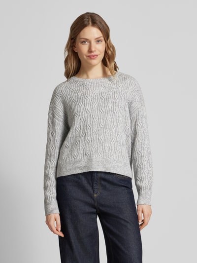 Peek & Cloppenburg CommaStrickpullover Mit Rundhalsausschnitt In Hellgrau