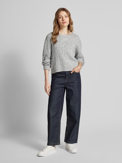 Peek & Cloppenburg commaStrickpullover mit Rundhalsausschnitt in hellgrau