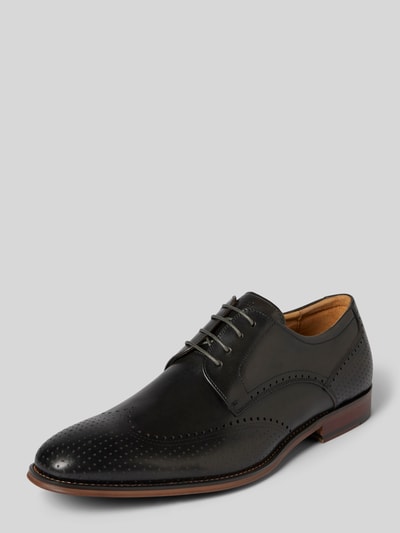 Peek & Cloppenburg DIGELDerby-Schuhe aus Leder Modell 'SELLENG' in dunkelgrau