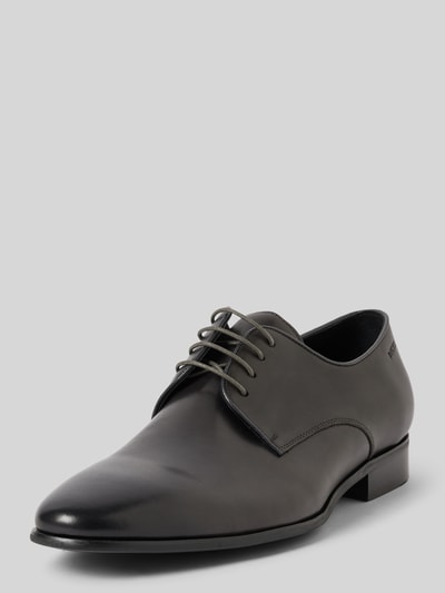 Peek & Cloppenburg DIGELSchnürschuhe aus Leder mit Label-Detail in dunkelgrau
