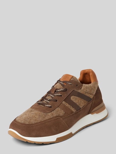 Peek & Cloppenburg DIGELSneaker aus Leder-Textil-Mix Modell 'Swift' in mittelbraun