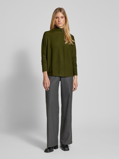 Peek & Cloppenburg DrykornStrickpullover aus Schurwolle mit Stehkragen Modell 'LYZA' in khaki