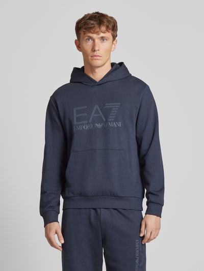 Peek & Cloppenburg EA7 Emporio ArmaniHoodie Mit Label-Print In Marine