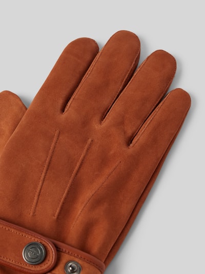 Peek & Cloppenburg EEMHandschuhe Aus Rindsnubuk Mit Ziernähten In Cognac