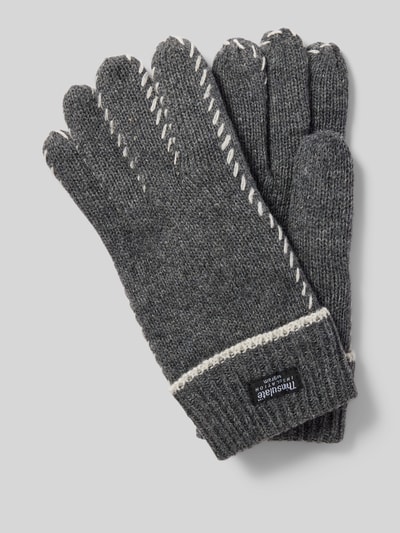 Peek & Cloppenburg EEMHandschuhe aus Wolle mit Label-Detail in anthrazit