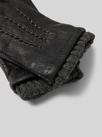 Peek & Cloppenburg EEMHandschuhe Aus Ziegenleder Mit Raffungen In Black
