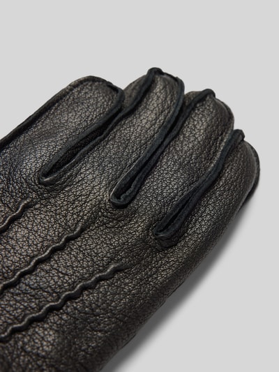 Peek & Cloppenburg EEMHandschuhe Aus Ziegenleder Mit Raffungen In Black
