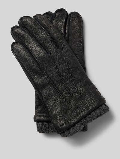 Peek & Cloppenburg EEMHandschuhe aus Ziegenleder mit Raffungen in black