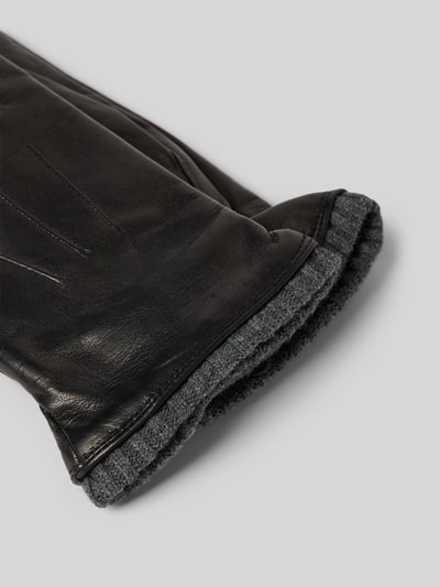 Peek & Cloppenburg EEMHandschuhe Aus Ziegenleder Mit Ziernähten In Black
