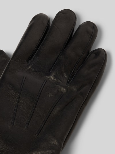 Peek & Cloppenburg EEMHandschuhe Aus Ziegenleder Mit Ziernähten In Black